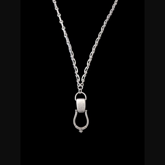 Cabi Stirrup #2209 Antiqued Brushed Silver Tone 34.25" Statement Necklace - Picture 6 of 6